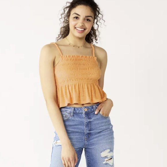 SO Tops - JUNIORS RUFFLED SMOCKED TANK SIZE L  #617